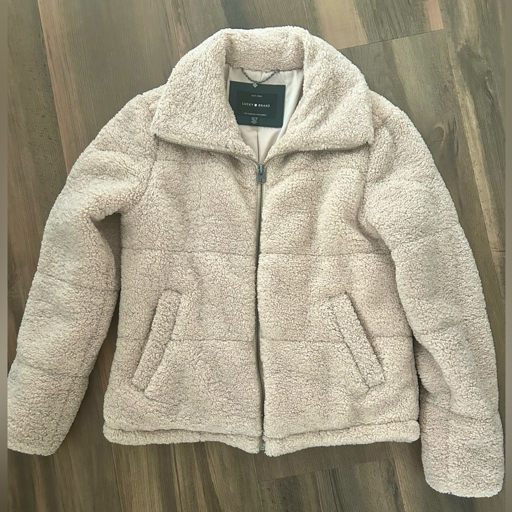 Lucky Brand Soft Beige Teddy Jacket